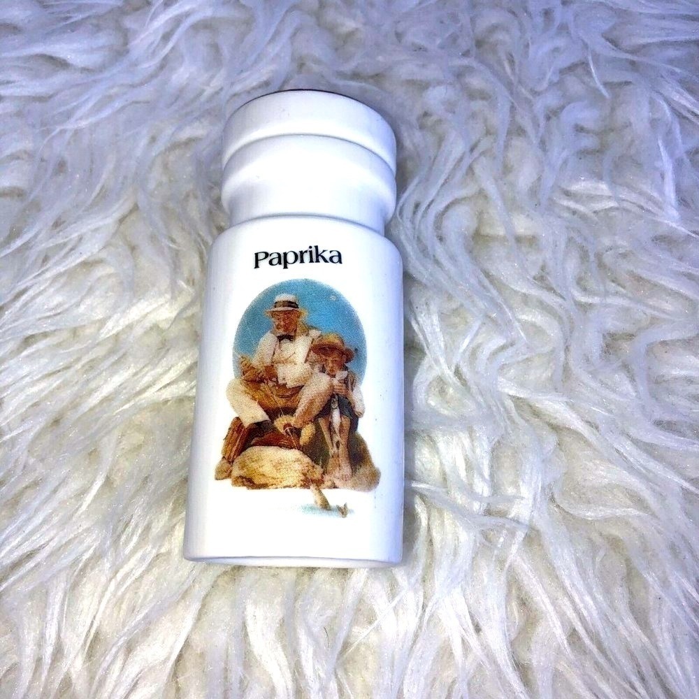 The Saturday Evening Post NORMAN ROCKWELL Spice Jar Paprika CATCHING THE BIG ONE